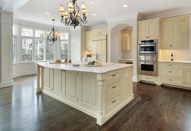 modern kitchen with laminate flooring in Pismo Beach